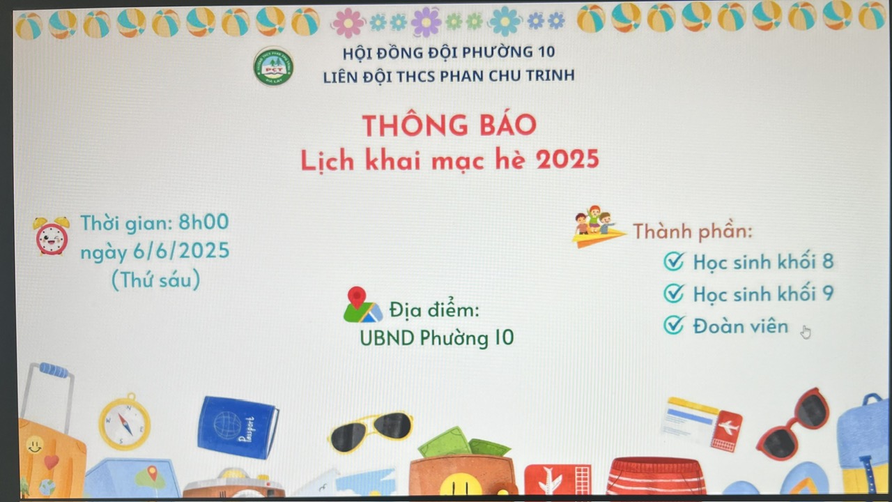 Thông báo Lịch sinh hoạt hè năm học 2024 2025 tại địa phương
