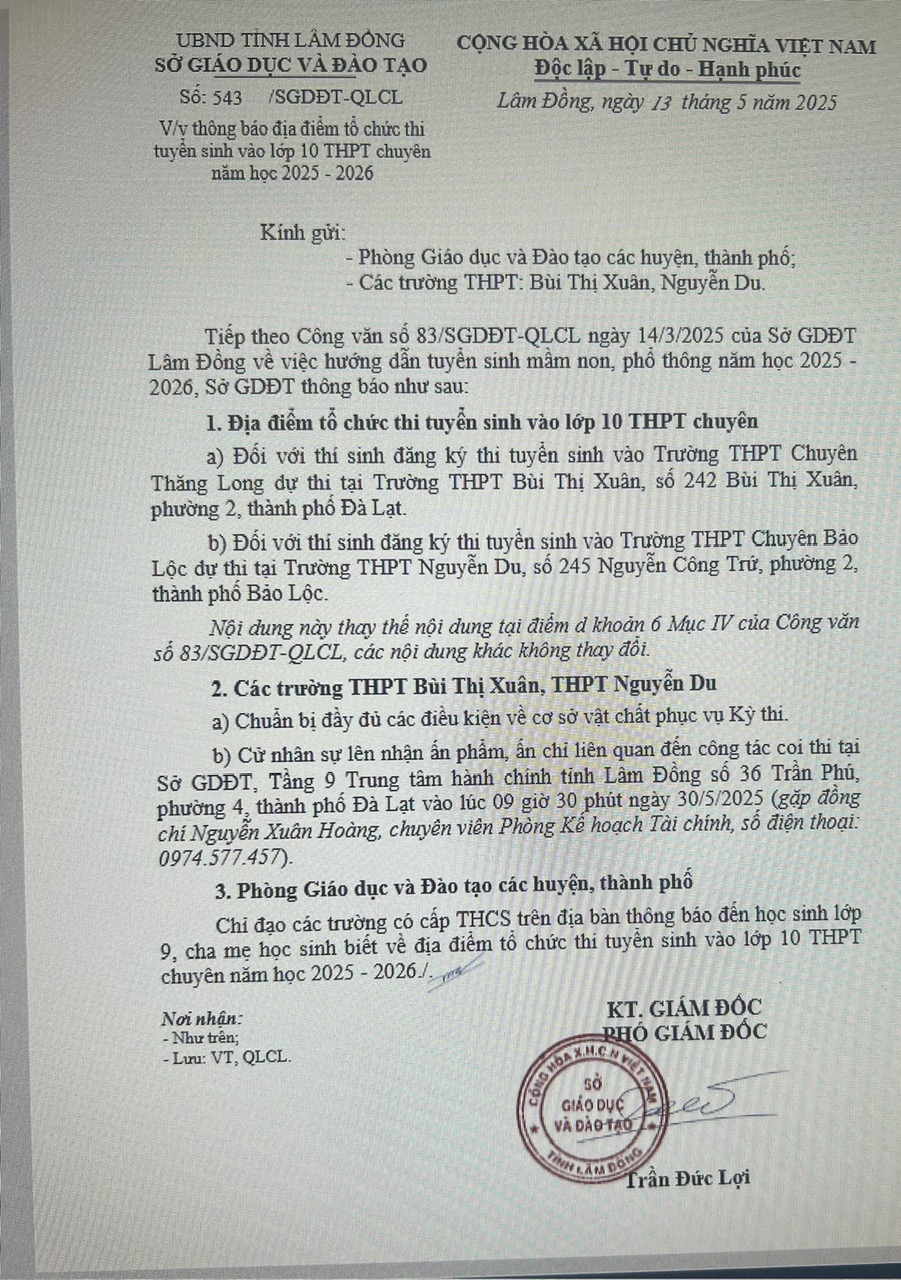 thông báo